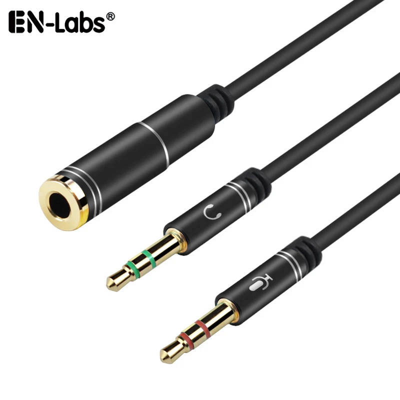 Miniconector 3,5 con micrófono Y Cable adaptador divisor, Conector de Audio estéreo Y micrófono de Y 5 pines, para auriculares de 4 polos|Conectores y cables de ordenador| - AliExpress