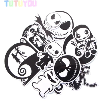 

Wholesale 10set/lot PC18 12pcs/set Nightmare DIY Stickers Decal For Guitar Laptop Luggage Fridge Graffiti Halloween Sticker