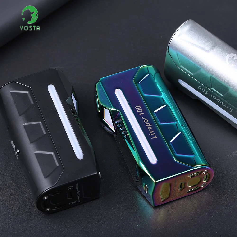 

Original Yosta Livepor 100w box mod 5-100W mech mod 0.96 Color inch screen E Cigarette fit 18650 battery for tank rda vape