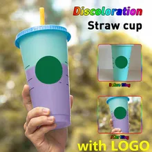 Straw-Cup Mug Reusable Cups Plastic Tumbler Support-Dropship Cold-Coffee Wholesale 