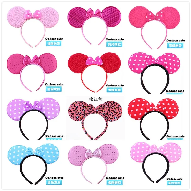 

Disney Hair Accessories Christmas Children Day Party Supplies Bow Mickey Headband Headband Headwear - Minnie Halloween dress up