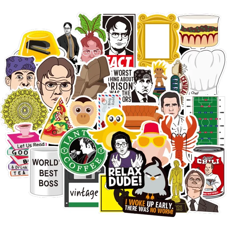 50PCS Friends 50 шт. наклейка «Друзья» сериал шоу подарки для на чемодан DIY ноутбук гитара скейтборд телефон водонепроницаемый стикер s - Цвет: 50PCS Friends