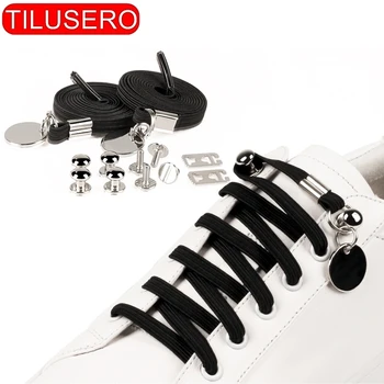 

1Pair TILUSERO New 17 colors Elastic Locking Round Shoe Laces No Tie Shoelaces Kids Adult Sneakers Quick Laces Strings