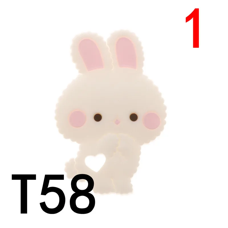 rabbit58 ATOB 1Pc силиконовый Прорезыватель для зубов Единорог кремния Еда Класс ребенка режутся зубы игрушки, не содержащие БИСФЕНОЛ медведь безопасный Прорезыватель для малышей "сделай сам" Цепочки и ожерелья с подвесками - Цвет: rabbit58