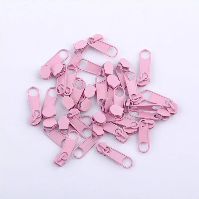 Pink 80 шт./партия 3# красочные металлические застежки для одежды, сумки на молнии, Сменные аксессуары для рукоделия LX384 - Цвет: Pink