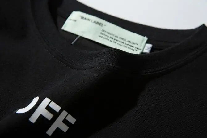 Новинка Off-White OW косая полоска унисекс пара влюбленных моделей хлопок Мода Круглый вырез короткий рукав Футболка