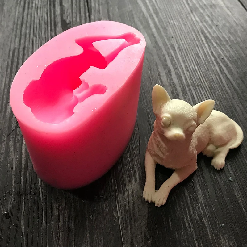 Дизайн формы собаки силиконовые формы Чихуахуа шпиц 3D помадка торт декоративное устройство для шоколада керамическая глина плесень