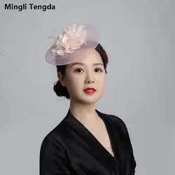 Mingli Tengda головной убор колпак декоративный Свадебные аксессуары шляпы Cambric шляпа свадебный цветок головной убор для невесты Sposa Mariage