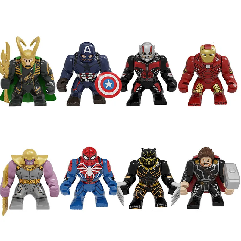 

Big Size Iron Man Ant-Man Captain America Loki Thor Spider-Man Thanos Figures Building Blocks For Children Toys Learning PG8258