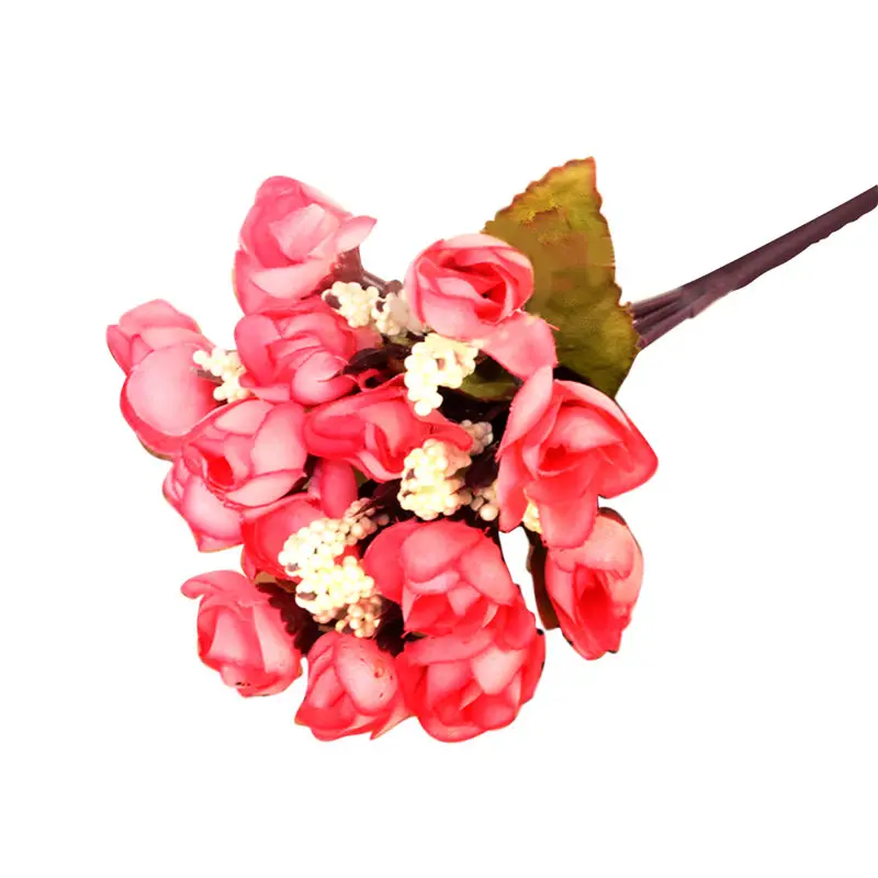 mini Pink Новые ПЭ 15 голов/шт розы искусственные цветы для свадебного декора цветочные композиции вечерние аксессуары для украшения дома - Цвет: mini Pink