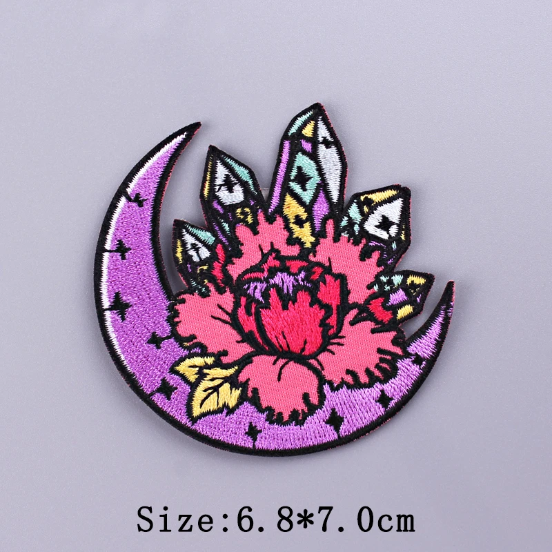 Wilderness Patch Crystal Embroidered Patches For Clothing Letter Patch Iron On Patches On Clothes Stripe Badges Stickers Decor 