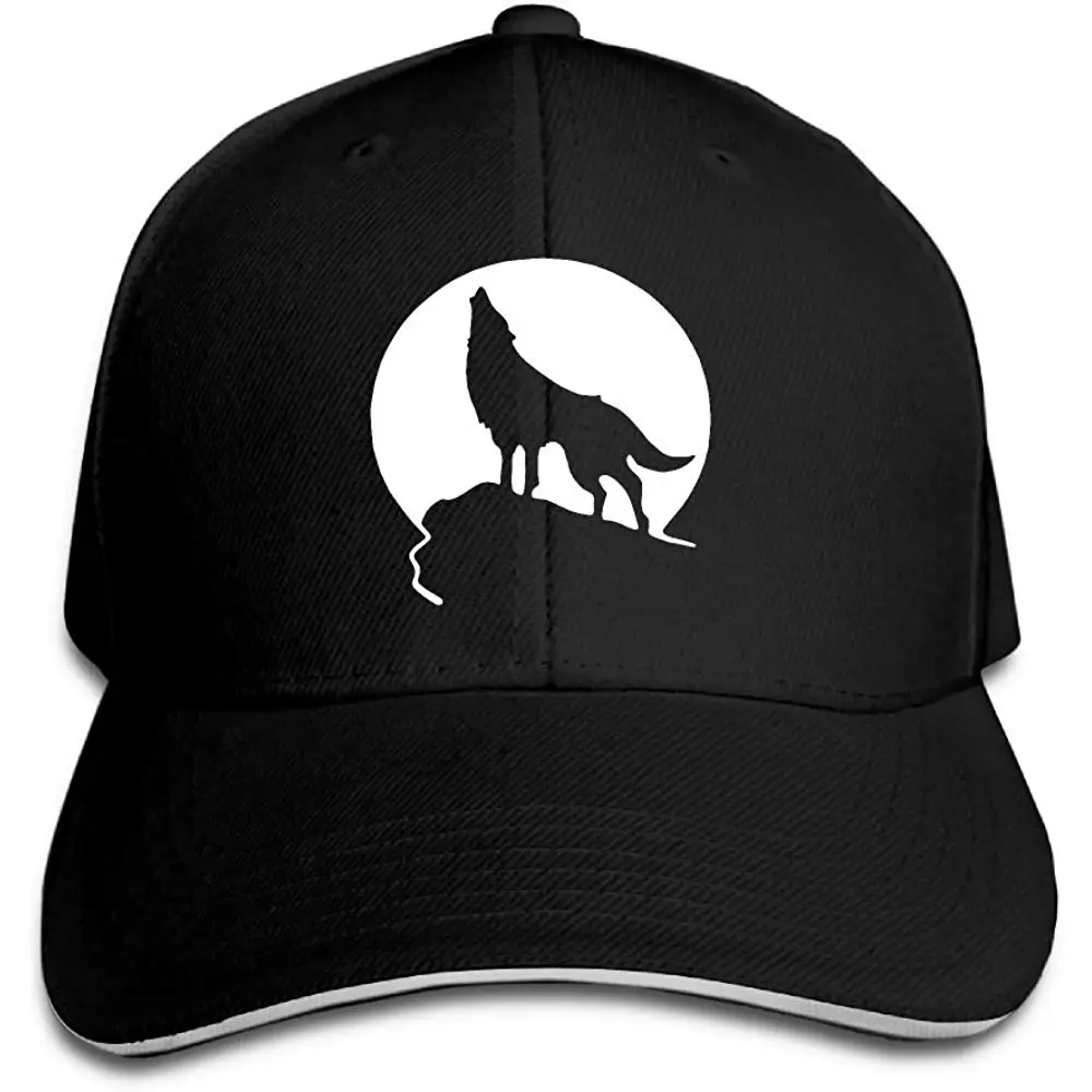 Для Мужчин's Для женщин изготовленные на заказ с волком, воющим на Луну дальнобойщиков Кепки s простой Регулируемый Бейсбол Кепки