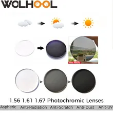 1,56 1,61 1,67 одиночное видение близорукость Пресбиопия солнцезащитные очки фотохромные серые выращенные асферические линзы по рецепту линзы для очков