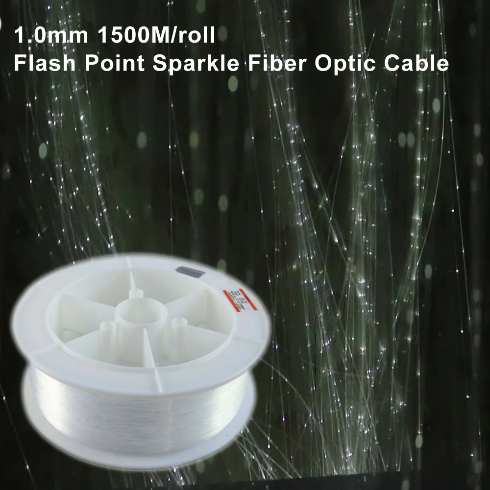 조명 장 1.0mm*1500m/롤 스파클 플래시 포인트 PMMA 플라스틱 광섬유 케이블