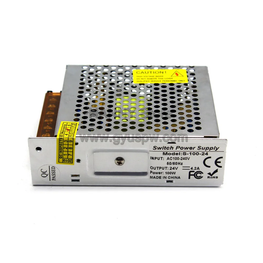 Регулируемый 24 В DC Блок питания 4.2A 100 Вт трансформаторы 110 В 220 В AC DC24V переключатель питания s источник питания для Светодиодный модуль освещения CCTV двигателя