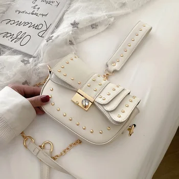 

Summer small bag women bag 2020 popular new wave fashion unique chain messenger bag ladies small square bag