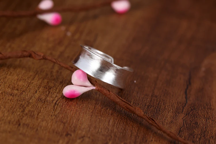 925 Sterling Silver Rings For Women geometry width Open Ring Hypoallergenic Sterling Silver Jewelry Gifts For Girls Silver Rings Silver Ring