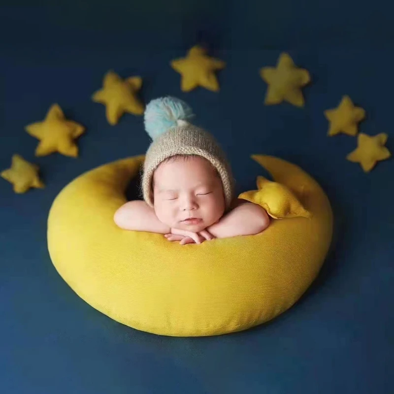 Hot Item Stars-Set Photography-Props Moon Pillow Photo-Shooting-Accessories Baby Posing Newborn aKwjMmMNeJx