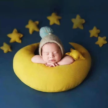 아기 포즈 달 베개 별 세트 신생아 사진 소품 유아 사진 촬영 액세서리