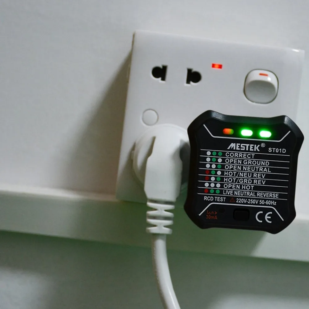 MESTEK ST01E розетка тест er цепи полярности детектор напряжения настенная вилка выключатель Finder RCD тест 220 В~ 250 В вилка Великобритании
