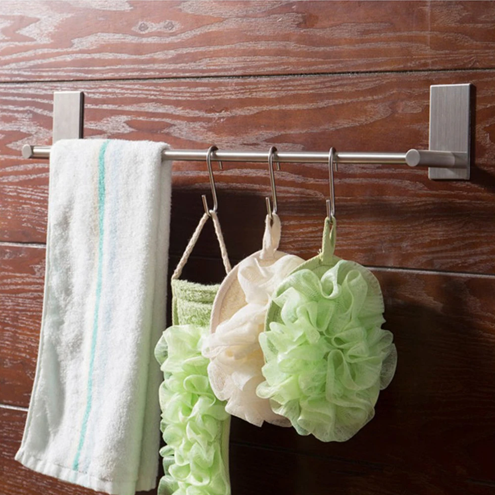 Держатель для банного полотенца из нержавеющей стали, настенный держатель для полотенец для ванной комнаты, вешалка для полотенец с одним крюком, двойные Вешалки для полотенец, 55/40 см