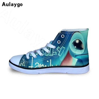 

Aulaygo 3D Stitc Print Anime Kids Shoes For Girl Boy Canvas Casual High Top Lightweight Comfortable Sneakers Sports Autumn Flats