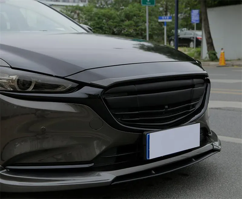 CEYUSOT для Mazda 6, накладка на переднюю крышку капота автомобиля,, 20, мазда 6, декоративная решетка из АБС-пластика, отделка из углеродного волокна, авто запчасти