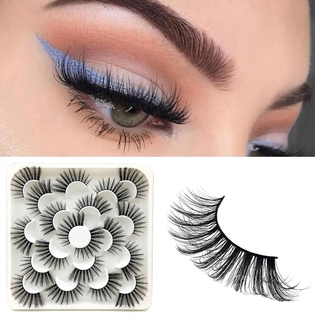 10 пар ресниц макияж maquiagem lashes maquillaje make up maquillage faux cils накладные ресницы для волос Z4