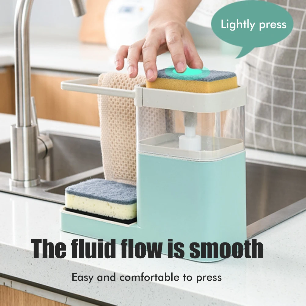 

Soap Dispenser with Sponge Holder Sink Dish Soap Pump Dispenser for Kitchen Supplies