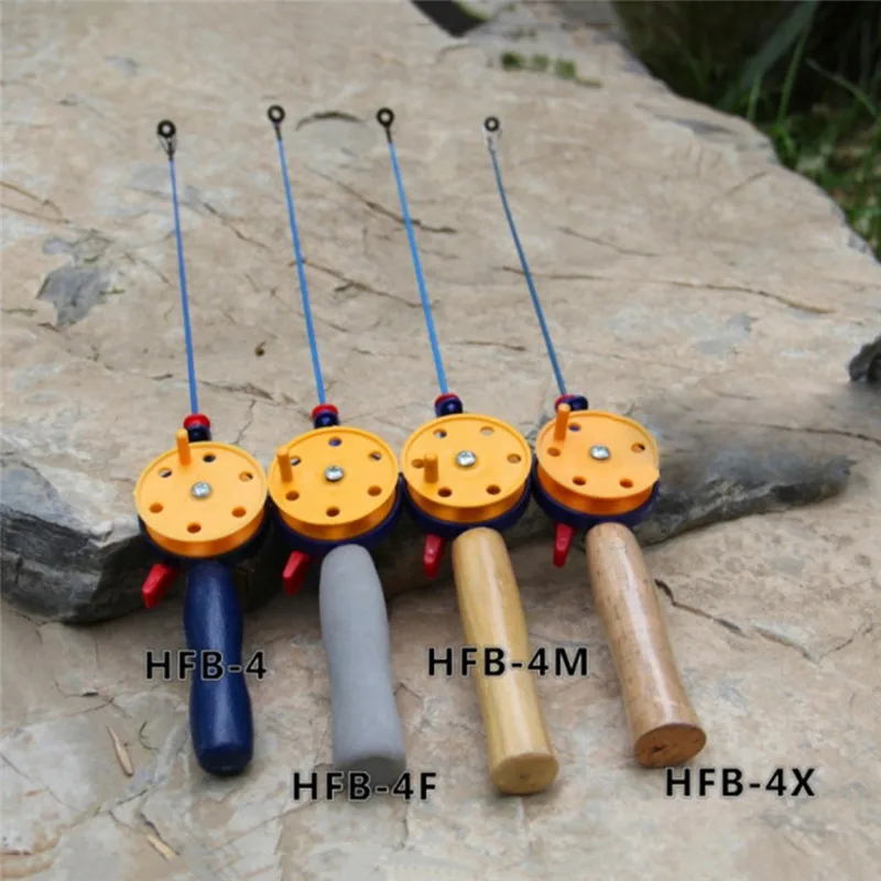 HFB удочка и катушка для подледной рыбалки, пластиковая ручка, Мини размер, аксессуары для зимней рыбалки, портативная удочка для подледной скалы