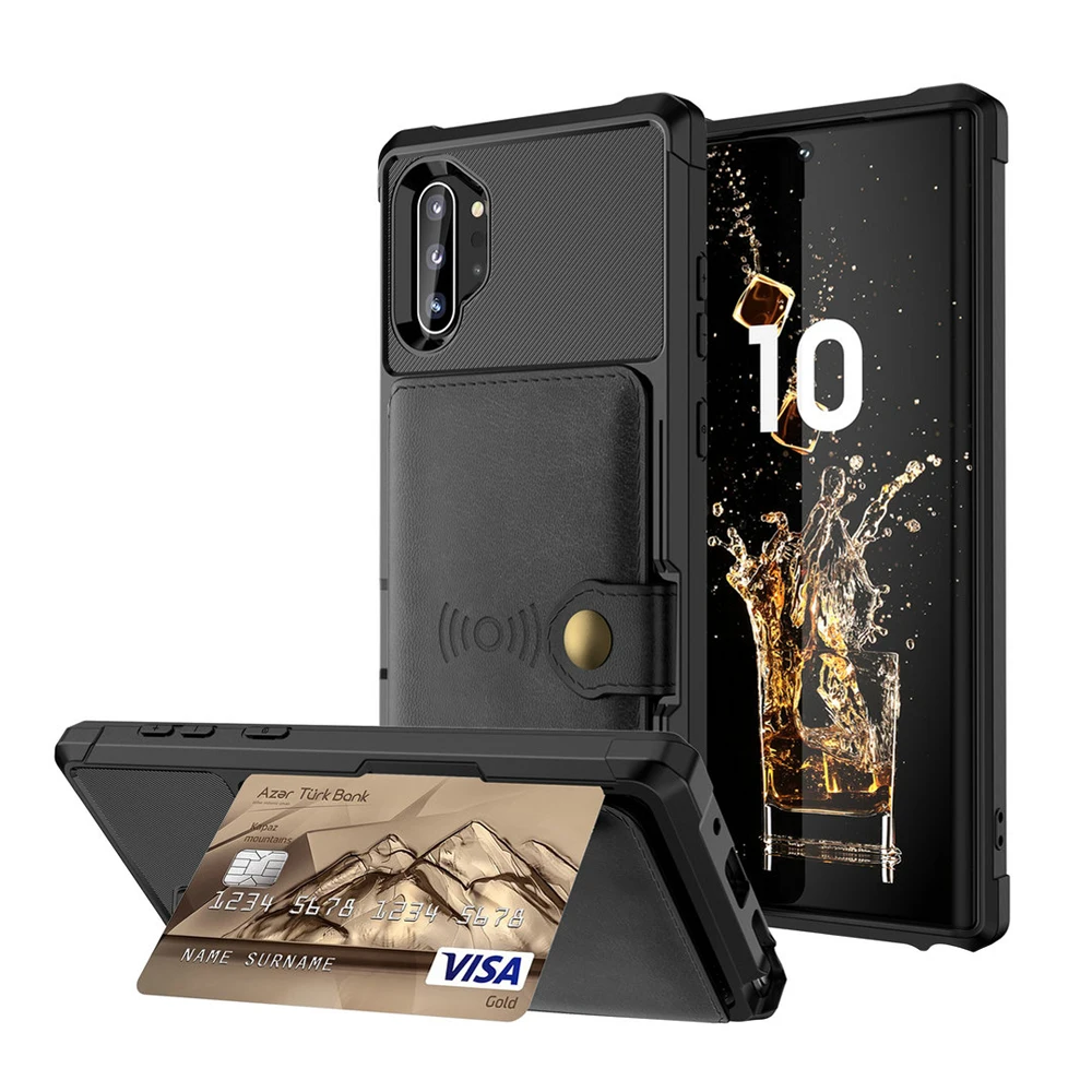 

Luxury Flip for Coque Samsung Note10 Plus Case Samsung Note 10 Note10+ Wallet Card Etui for Samsung Galaxy Note 10 Plus 5G Cover