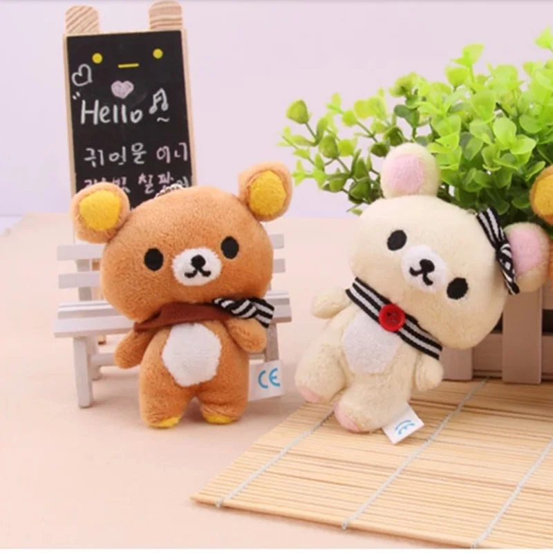 1 шт. каваи стоящий 11 см любовник Медведь Rilakkuma, плюшевый игрушечный, мягкая фигурка куклы, брелок дизайн подвеска шарм игрушка