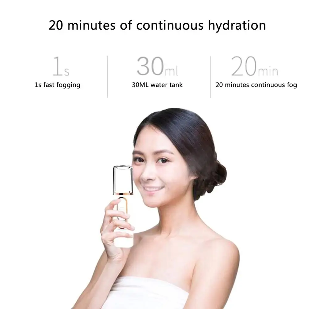Mini USB Nano Facial Steamer Sprayer Mister Face Spa Hydrating Moisturizing Skin Care Handy Rechargeable Portable Travel