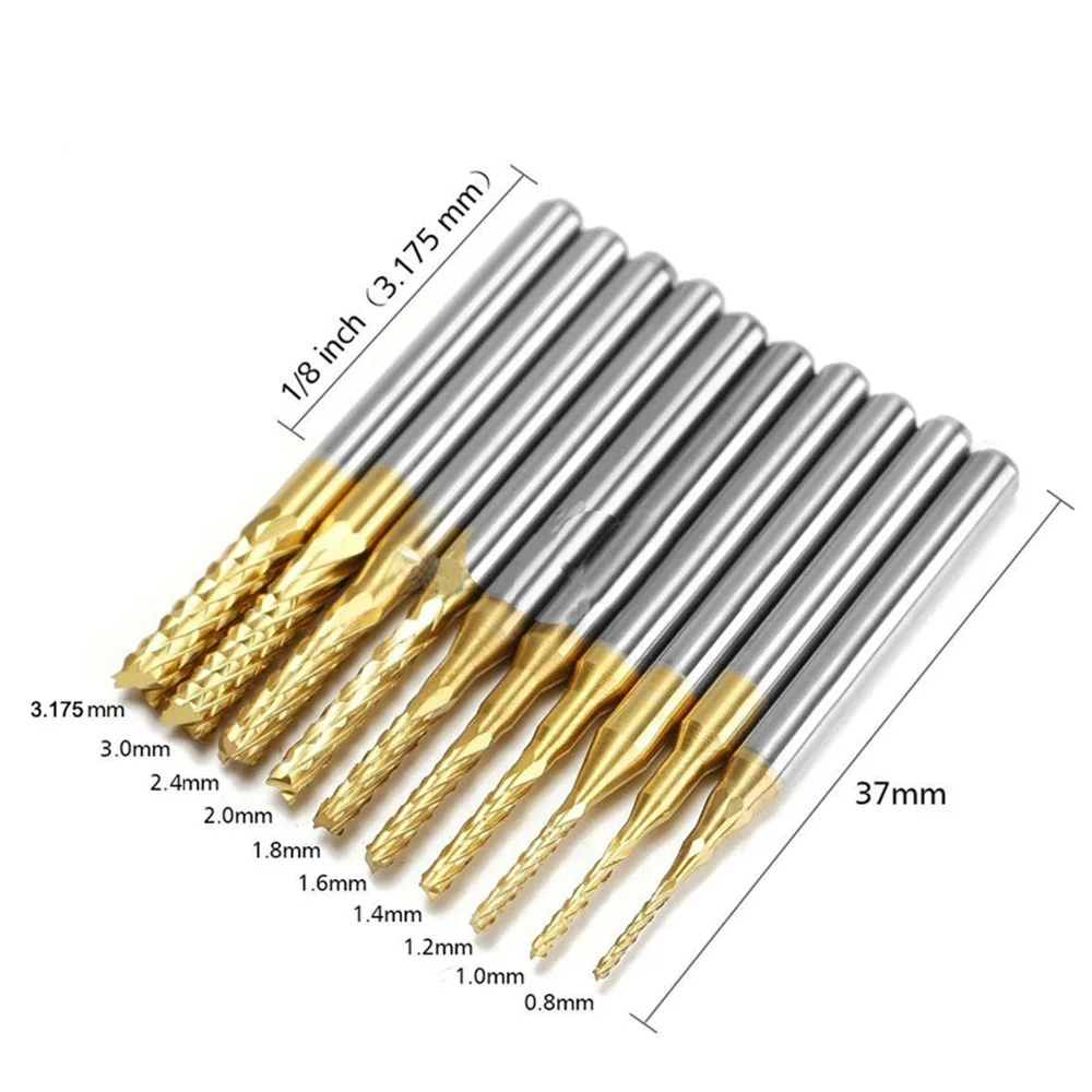 

Carbide Milling Cutter Tool Router Bits for Wood CNC Metal Head Groove Cutter PCB 2.4mm Carbide End Mill Engraving Bits For CNC