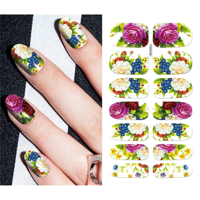 Nail Stickers For Nails Sliders 3D Color Water Transfer Nail Sticker Creativity Decoration Art Necklace Pattern Dreamcatcher YSD045