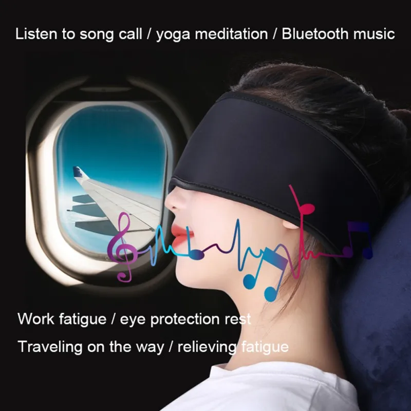 Беспроводная маска для сна для глаз с Bluetooth 5,0, 3D стерео покрытие для глаз с функцией сна, затемненные очки с поддержкой громкой связи