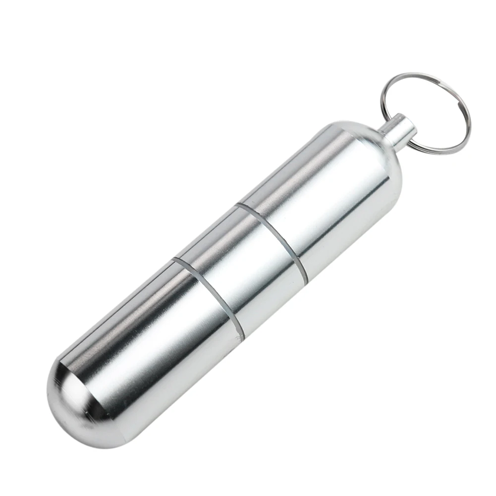 

Outdoor Aluminum Alloy Pill Bottle Sealed Waterproof Medicine Tank Combined Multi-section Storage Tube Portable Keychain