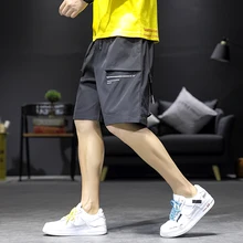 Харадзюку, мужские мешковатые шорты-карго с боковыми карманами, красивые летние шорты до колен в стиле хип-хоп, Повседневная Уличная одежда, короткие брюки, мужские шорты