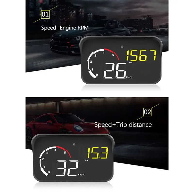 OBD2 HUD лобовое стекло проектор температура воды превышение скорости об/мин Напряжение сигнализации Head up дисплей для автомобиля