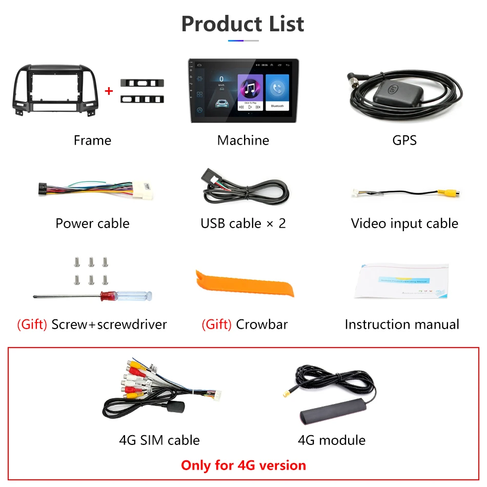 Top Jansite Android car radio for Hyundai Santa Fe 2006 2007 2008 2009 2010 2011 2012 Multimedia player 4G WIFI Mirror link FM AM 21