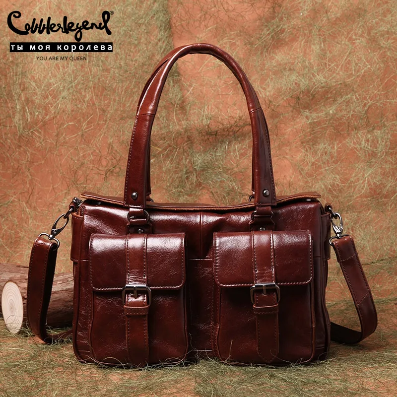 

New Style Shoulder Bag Full-grain Leather Multi-functional Casual WOMEN'S Leather Bags Portable Shoulder Bag Women's