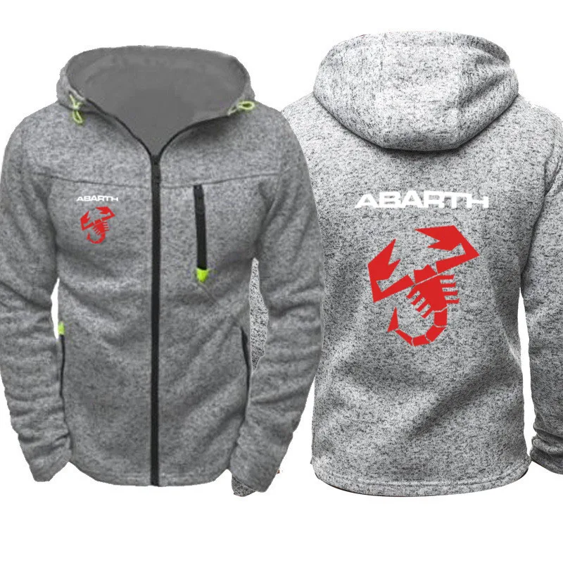 Куртка мужская автомобиль ABARTH Логотип Печать Повседневная Хип Хоп Толстовка Harajuku толстовки с капюшоном мужская молния толстовки Мужская толстовка одежда