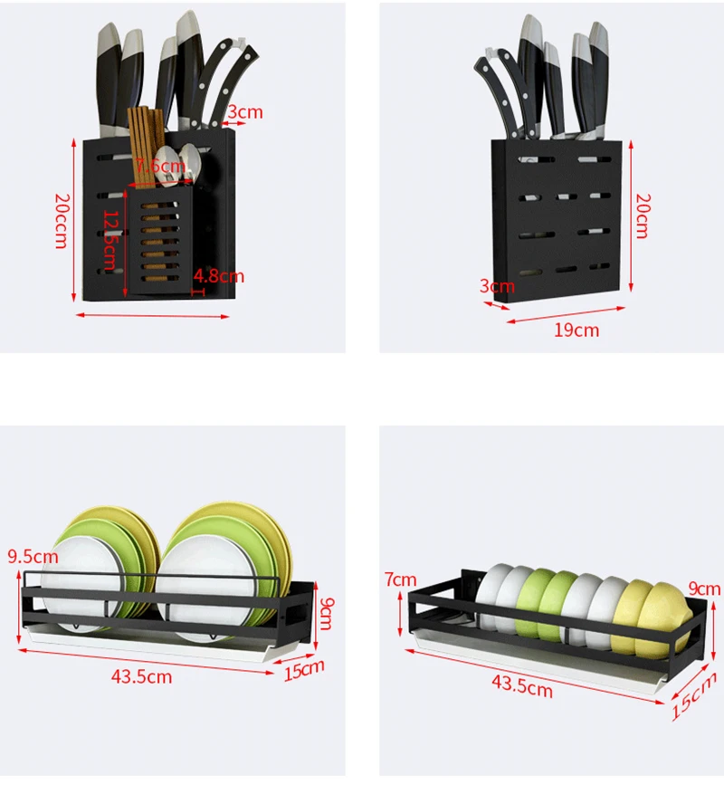 Дырокол- кухонная стойка DIY настенный черный из нержавеющей стали приправа блюдо держатель горшок крышка стеллаж для хранения Органайзер инструмент 08173