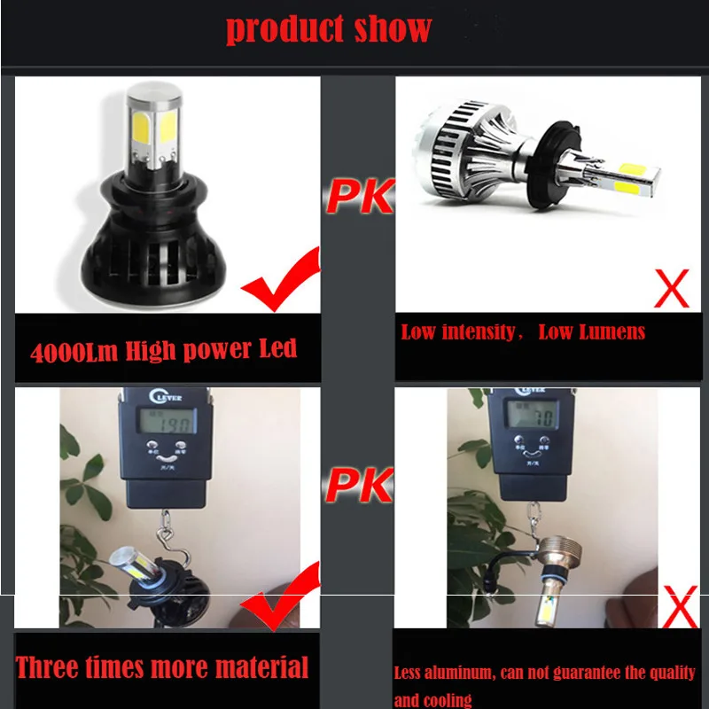 1 пара H8 9005 головной светильник plug Play 80 Вт 8000lmhead светильник led 12 в led hi lo луч фары автомобиля H8 9005 головной светильник Turbo