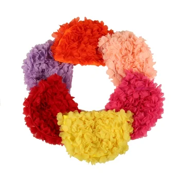 

Women Colored Flowers Swimming Caps Three-dimensional flower petals Design Bath Female Cap Ladies Swim Cap for Long Hair
