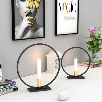 

Nordic Style Round Tea Light Wall Mounted Candle Holder Home Metal Candlestick Iron Candlestick Wall Candle Holder Ornament