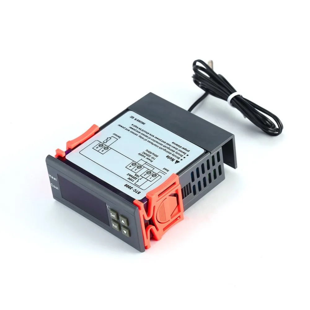 STC-2000 220V-55~ 120C цифровой регулятор температуры с термопарным датчиком