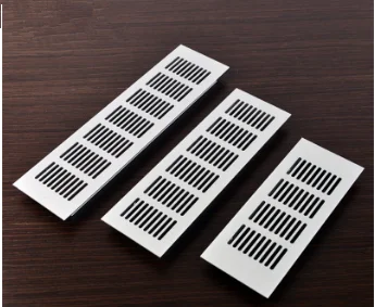 2Pcs/Lot 80*200mm/250mm/300 mm rejillas de ventilacion Wide Aluminum Air Vent Ventilator Grille For Closet Shoe Cabinet