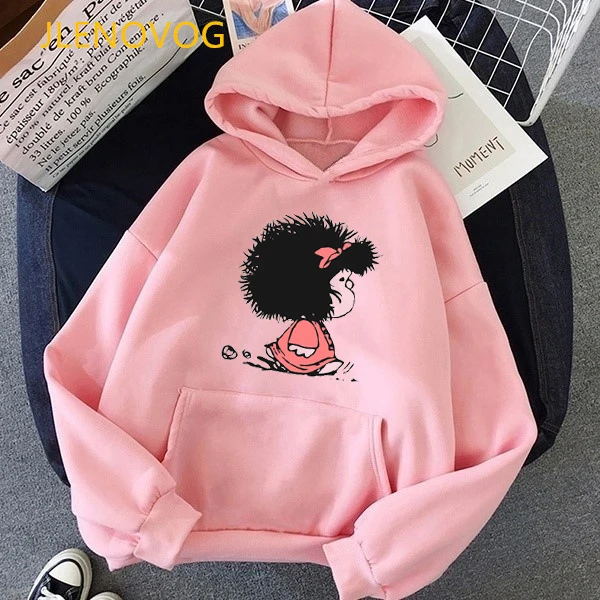 Damen Hoodie Cartoon PAZ Mafalda Oder QUIERO Cafe Printed Damen Grafik Sweatshirt Harajuku Lustige Hoody Bluse Top Drop Shipping 12