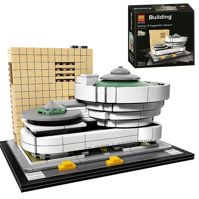 

New Legoinglys City 10679 Architecture Building Set Solomon R. Guggenheim Museum 21035 Model Building Block Bricks Toys